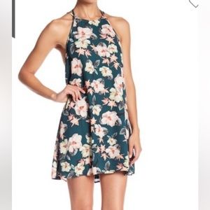 Show Me Your MuMu Floral Halter Dress - Teal and Pink